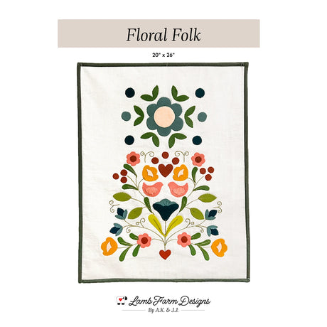 Floral Folk Wools Pattern by Lamb Farm Designs