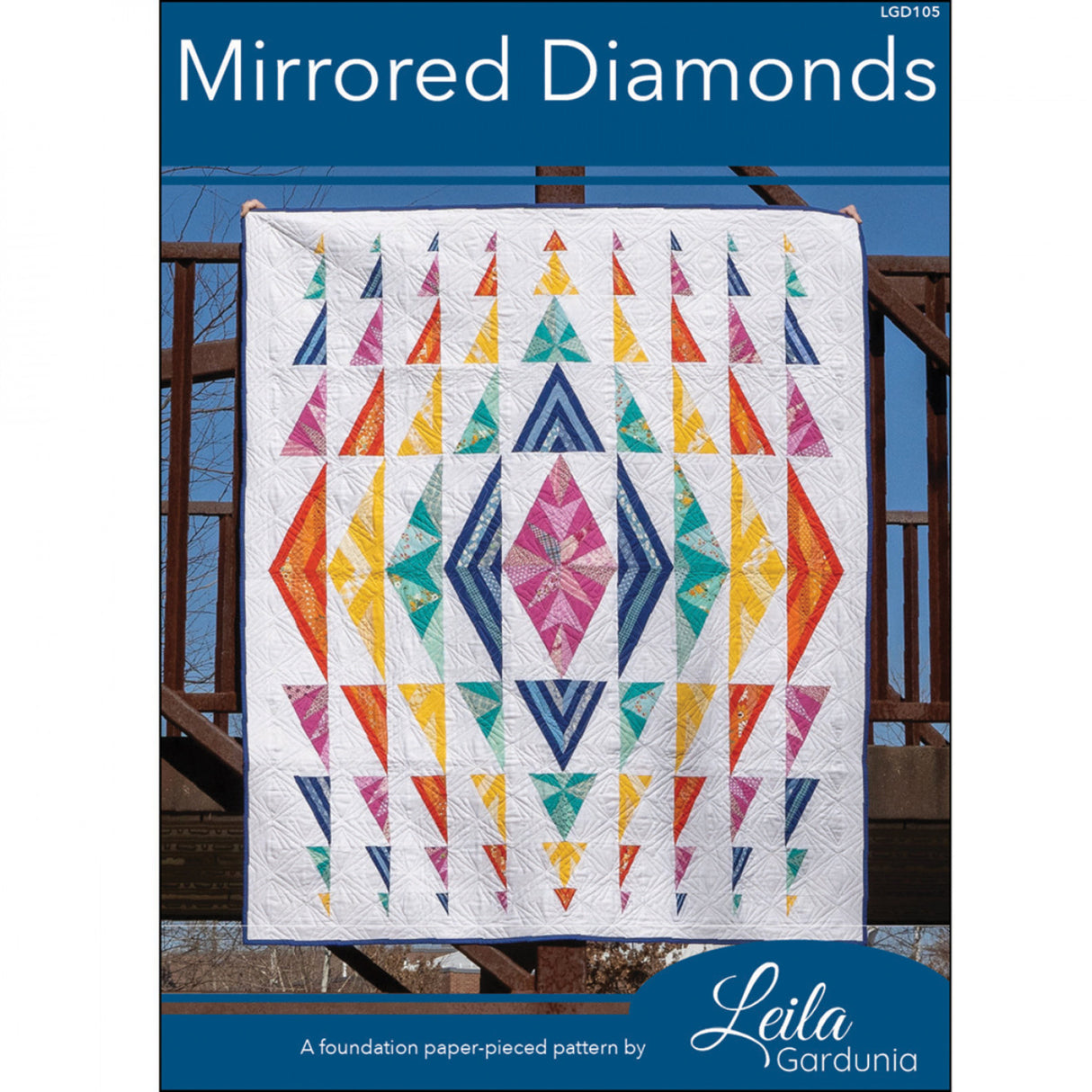 Mirrored Diamonds Quilt Pattern by Leila Gardunia Design