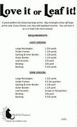 Back of the Love it or Leaf it! Downloadable Pattern by Black Cat Creations