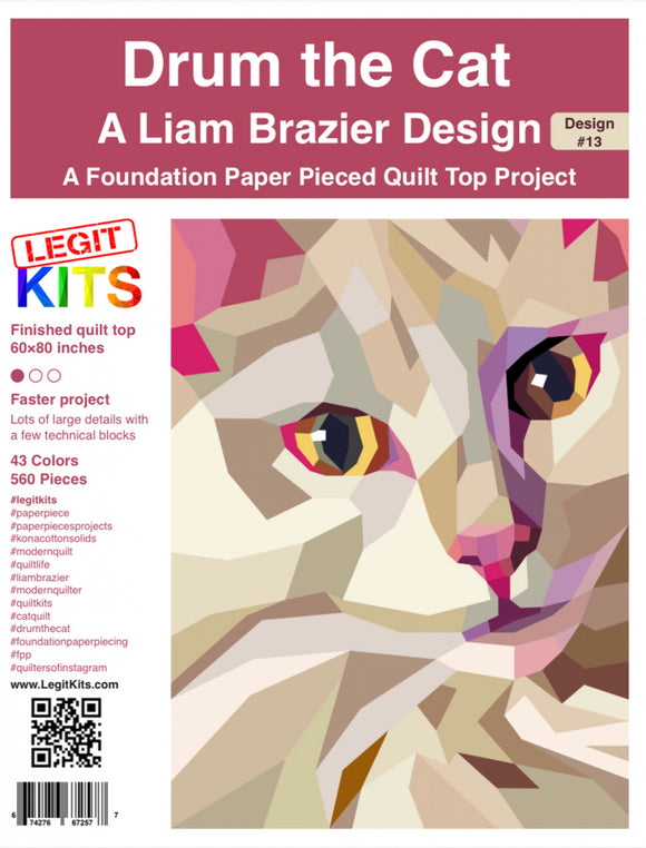 Drum the Cat Quilt Pattern by Legit Kits, LLC