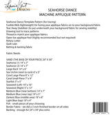 Back of the Seahorse Dance Applique Pattern by Laurie Kent Designs