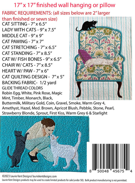 Back of the You Had Me at Meow Pattern by Laurie Kent Designs