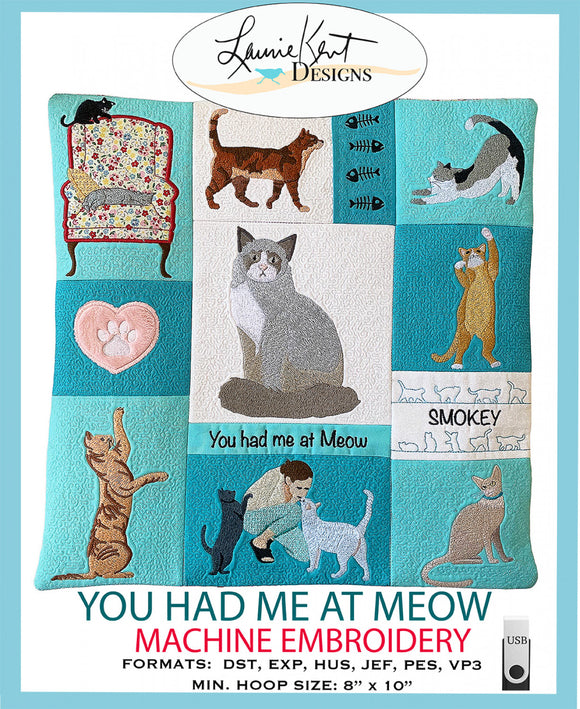 You Had Me at Meow Pattern by Laurie Kent Designs