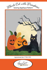 Black Cat and Pumpkins Machine Applique Pattern by Laurie Kent Designs