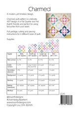 Back of the Charmed Quilt Pattern by Lou Orth