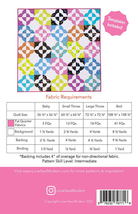 Back of the Meadow Garden Quilt Pattern by Love Sew Modern