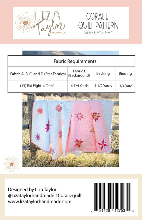 Back of the Coralie Quilt Pattern by Liza Taylor Handmade