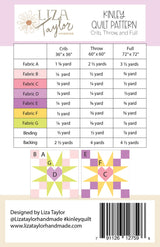 Back of the Kinley Quilt Pattern by Liza Taylor Handmade