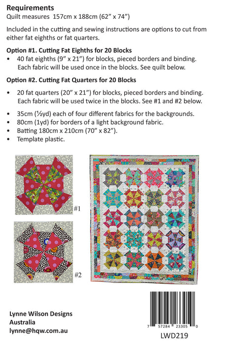 Back of the In a Spin Quilt Pattern by Lynne Wilson Designs