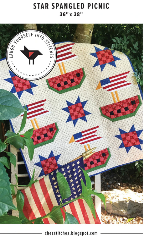Star Spangled Picnic Quilt Pattern by Laugh Yourself Into Stitches