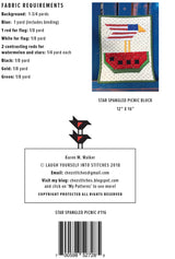Back of the Star Spangled Picnic Quilt Pattern by Laugh Yourself Into Stitches