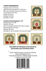Back of the Christmas Cheer Quilt Pattern by Laugh Yourself Into Stitches