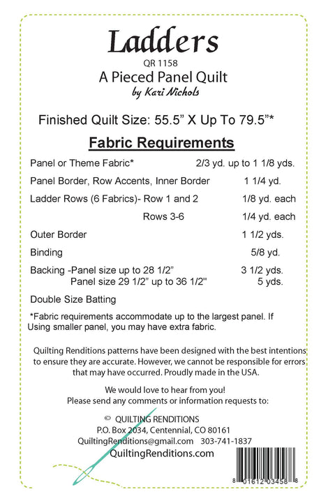 Back of the Ladders Pattern by Quilting Renditions