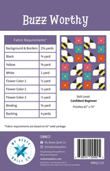 Back of the Buzz Worthy Quilt Pattern by Studio 180 Designs