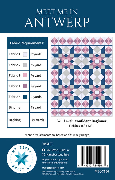 Meet Me in Antwerp Quilt Pattern by My Beste Quilt Co