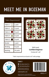 Back of the Meet Me in Bozeman Quilt Pattern by My Beste Quilt Co