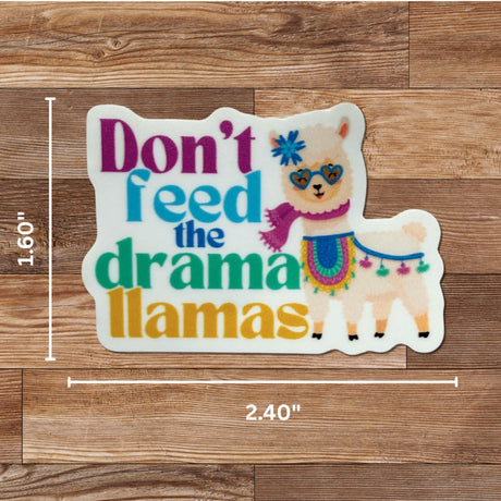 Back of the Don't Feed the Drama Llamas Sticker 4pk by My Beste Quilt Co