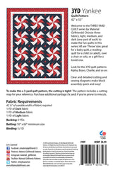 Back of the 3yd Yankee Quilt Pattern by Material Girlfriends