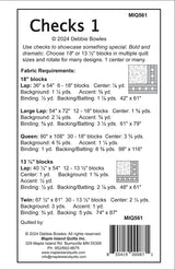 Back of the Checks 1 Quilt Pattern by Maple Island Quilts