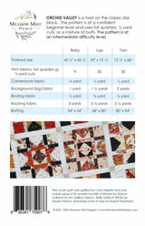 Back of the Orchid Valley Quilt Pattern by Meadow Mist Designs