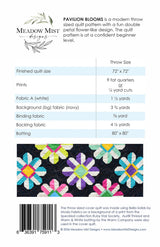 Back of the Pavilion Blooms Quilt Pattern by Meadow Mist Designs