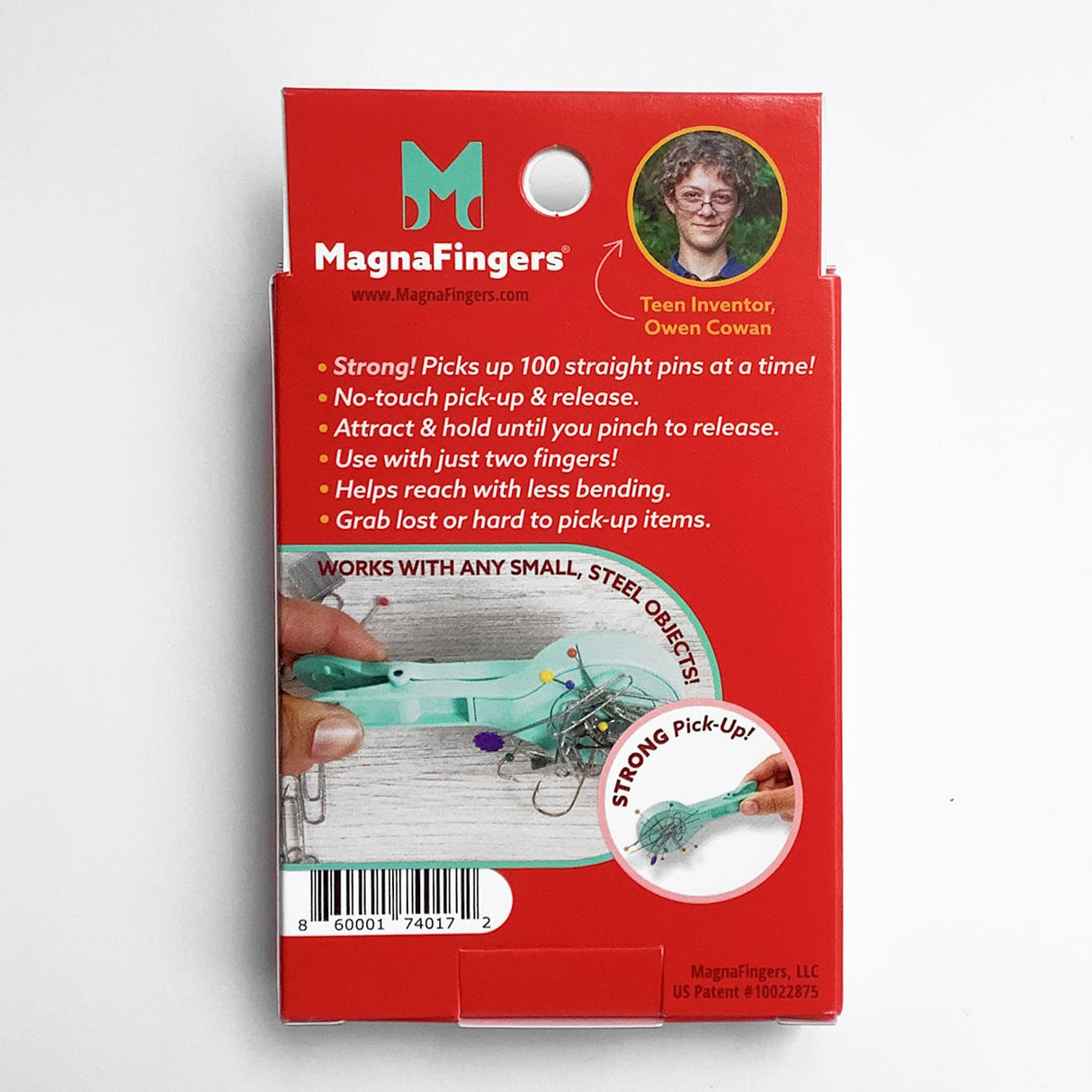 Back of the MagnaFingers Pick-up/Release - Aqua by MagnaFingers