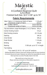 Back of the Majestic Downloadable Pattern by Quilting Renditions