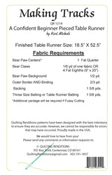 Back of the Making Tracks Downloadable Pattern by Quilting Renditions