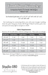 Back of the Tumbling Triangles Quilt Pattern by Studio 180 Designs