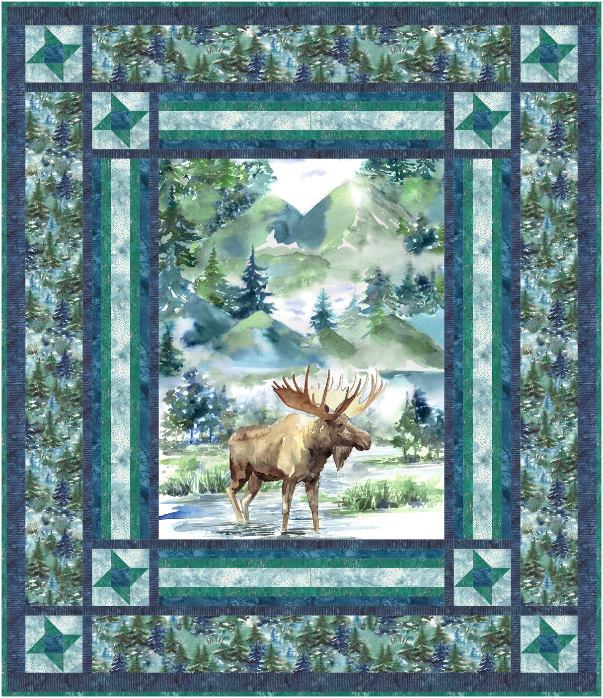 Moose in the Woods Downloadable Pattern by Needle In A Hayes Stack