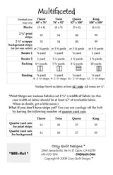 Back of the Multifaceted Downloadable Pattern by Cozy Quilt Designs