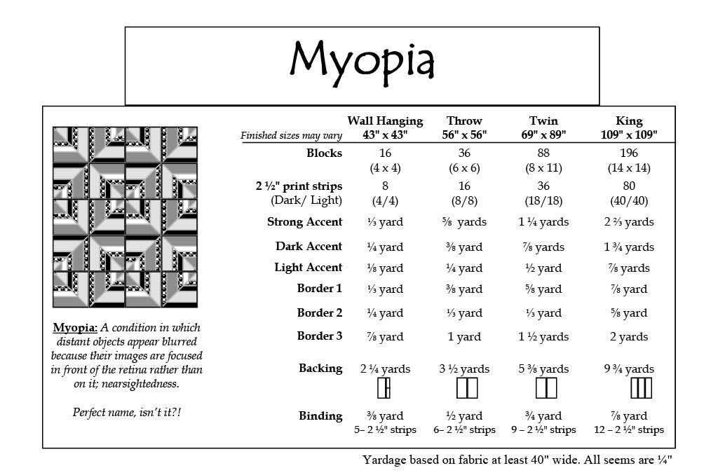 Back of the Myopia Downloadable Pattern by Cozy Quilt Designs