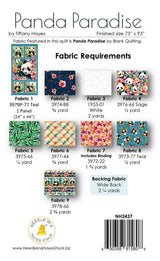 Back of the Panda Paradise Quilt Pattern by Needle In A  Hayes Stack