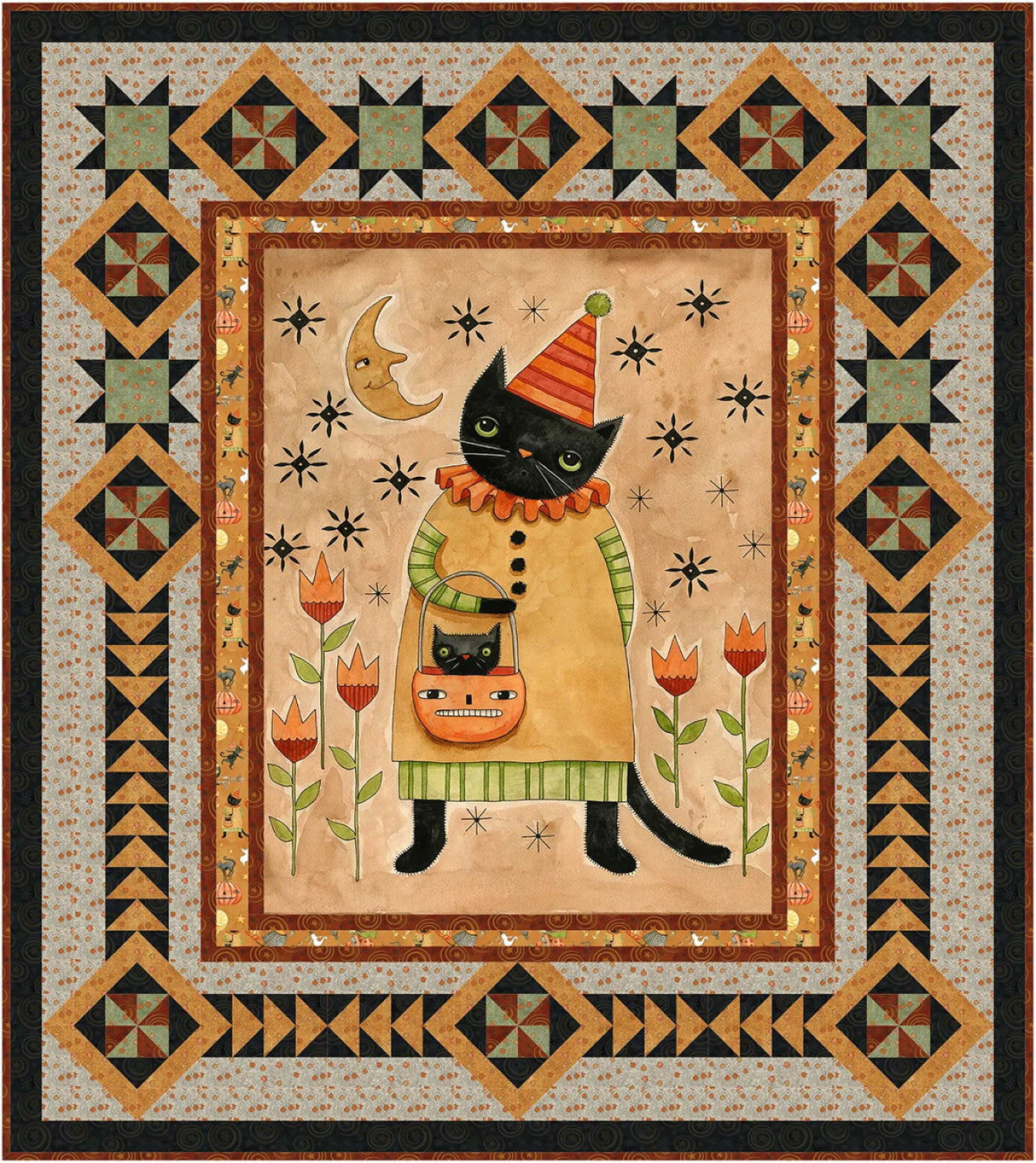 Spooky Kitty Quilt Pattern by Needle In A Hayes Stack