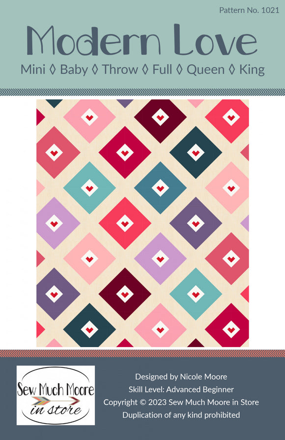 Modern Love Quilt Pattern by Sew Much Moore
