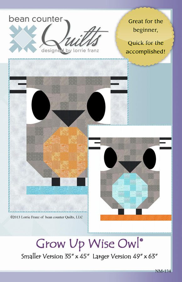 Grow Up Wise Owl Quilt Pattern by Bean Counter Quilts