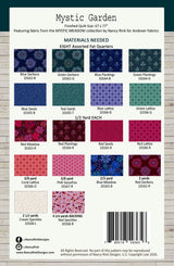 Back of the Mystic Garden Quilt Pattern by Nancy Rink Designs