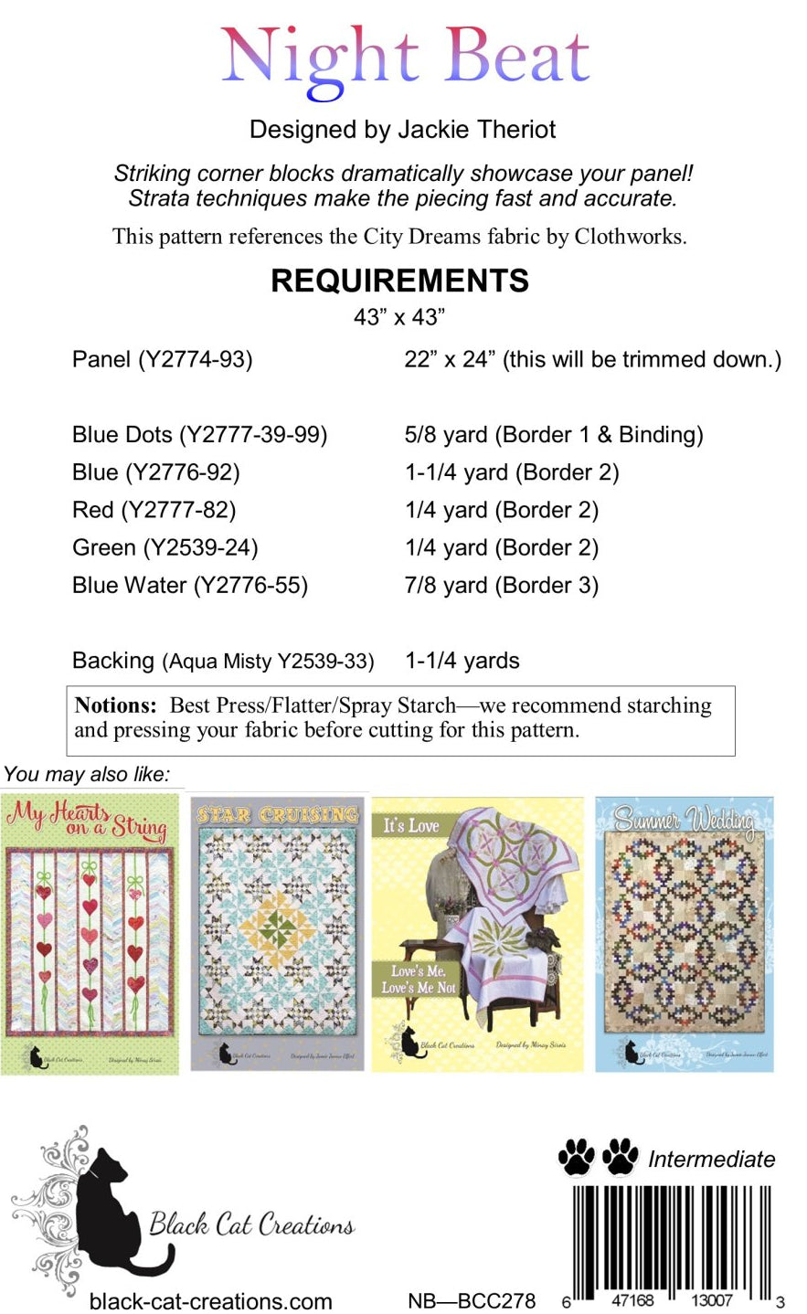 Back of the Night Beat Downloadable Pattern by Black Cat Creations