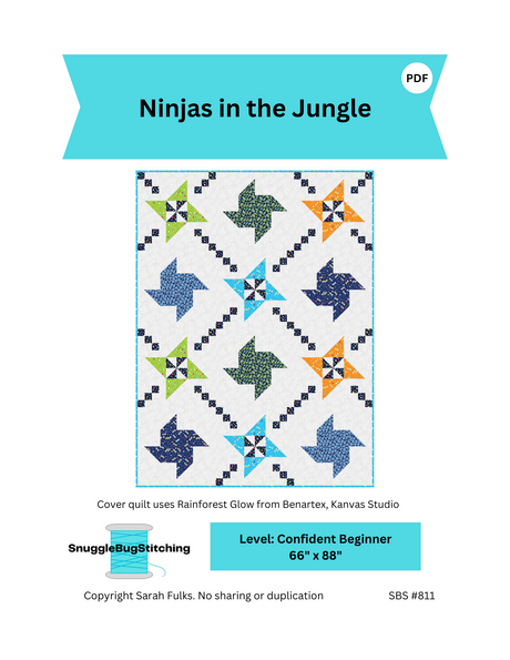 Ninjas in the Jungle Downloadable Pattern by Snuggle Bug Stitching
