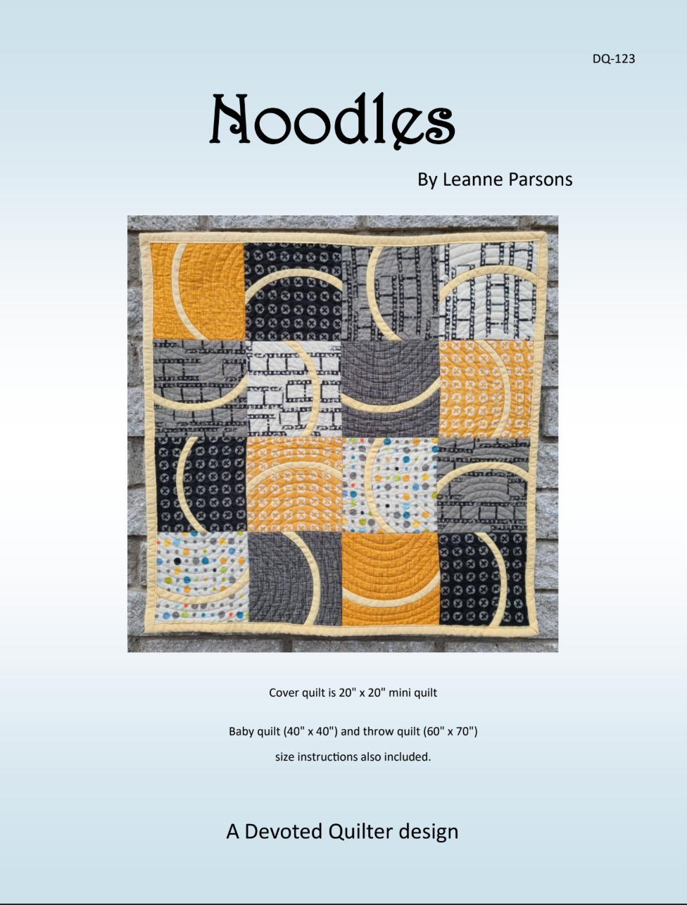 Noodles Downloadable Pattern by Devoted Quilter
