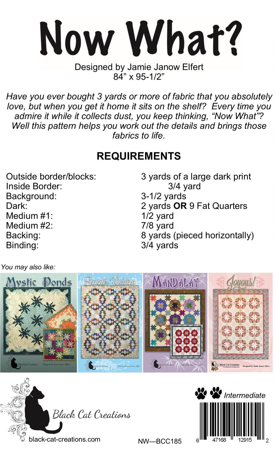 Back of the Now What? Downloadable Pattern by Black Cat Creations