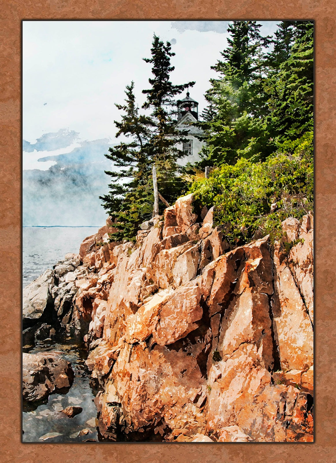Bass Harbor Lighthouse Panel 16in x 22in Quilt Pattern by Focus on Fabric
