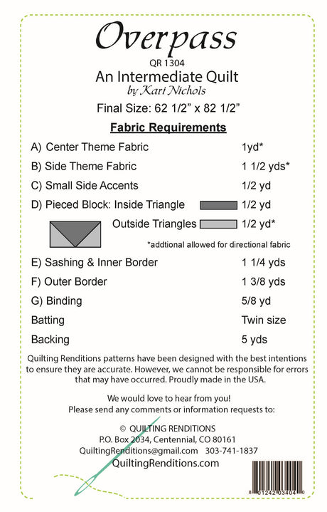 Back of the Overpass Downloadable Pattern by Quilting Renditions
