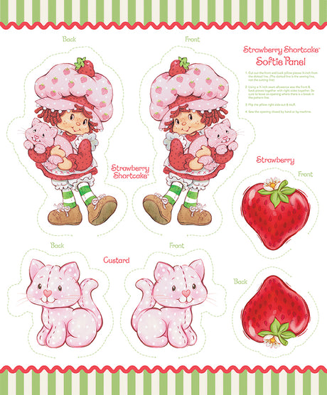 The World of Strawberry Shortcake 35 1/2" x 43 1/2" Softie Panel Quilt Fabric by The World of Strawberry Shortcake™