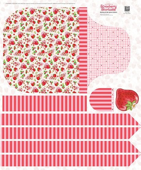 The World of Strawberry Shortcake 35 1/2" x 43 1/2" Adult Apron Panel Quilt Fabric by The World of Strawberry Shortcake™