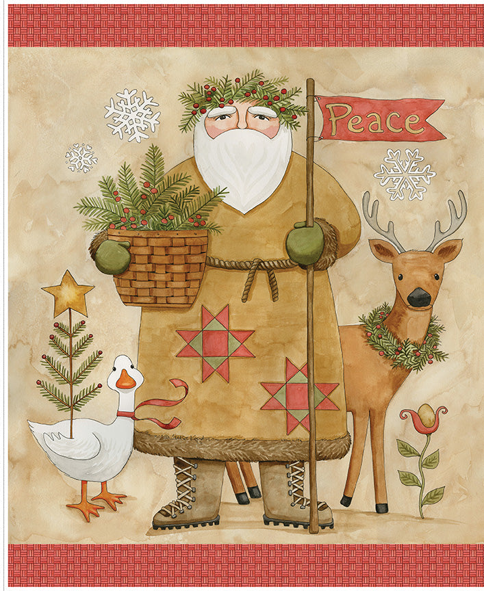 Waddle's Christmas Waddle's Christmas 35 1/2" x 43 1/2" Panel Quilt Fabric by  by Teresa Kogut