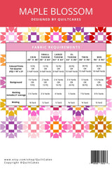 Back of the Quilt Cakes Maple Blossom Quilt Pattern by Riley Blake Designs