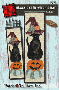 Black Cat in Witch's Hat Quilt Pattern by Patch Abilities - Patterns