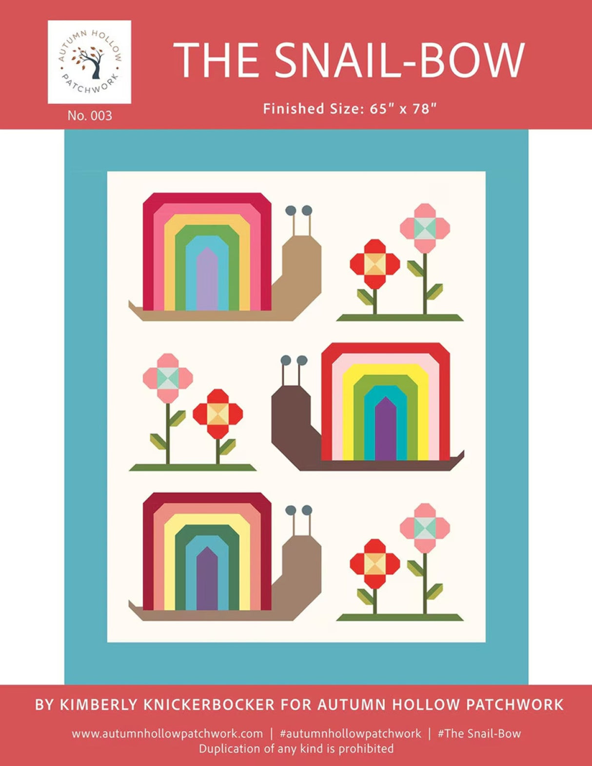 Autumn Hollow Patchwork The Snail-Bow Quilt Pattern by Riley Blake Designs