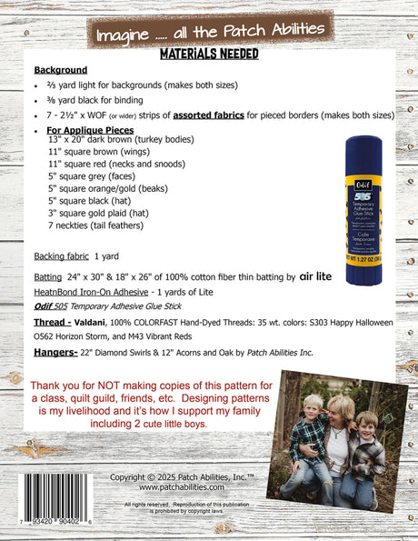 Back of the Turkey Tied Pattern by Patch Abilities - Patterns